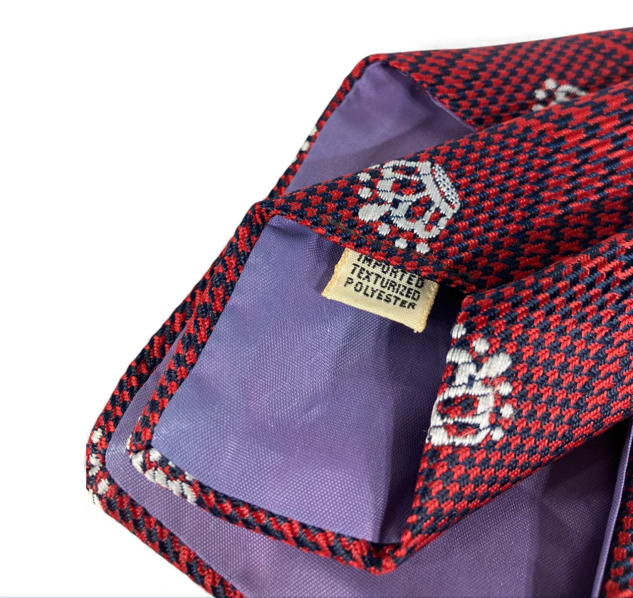 CORBATA DE CUELLO PARA HOMBRE DAMON de colección roja/azul marino pata de gallo a cuadros coronas bordadas rey Foto 3 de 4