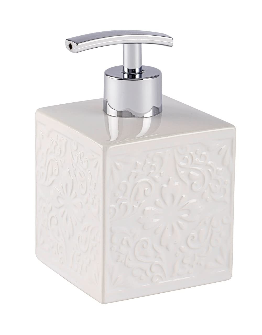 Distributeur de savon Cordoba blanc céramique flacon pompe rechargeable