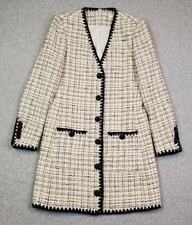 Veronica Beard Palatine Tweed Plaid Check Mini Dress Black Cream/Ivory Size 6