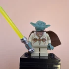 LEGO Star Wars 7103 7260 4502 Yoda Minifigure sw0051 w/chrome hilt & cane
