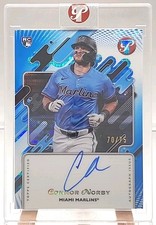 2025 Topps Pristine Connor Norby RC Auto /75 Blue Refractor Marlins Rookie 