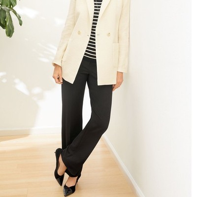 Talbots Barely Boot Bi Stretch Career Office Black Trouser Pants, 12 Petite NWT
