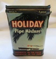 ~VINTAGE 1930'S LARUS & BRO. HOLIDAY PIPE MIXTURE TOBACCO POCKET TIN~