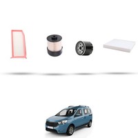 Hoffcar Wartungsset - 4 Filter FüR Dacia Dokker 1.5 DCI 66KW Ab 2012