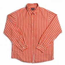 Ralph Lauren Jeans Co. Men's Orange Blue Stripe Button Down Long Sleeve Shirt XL