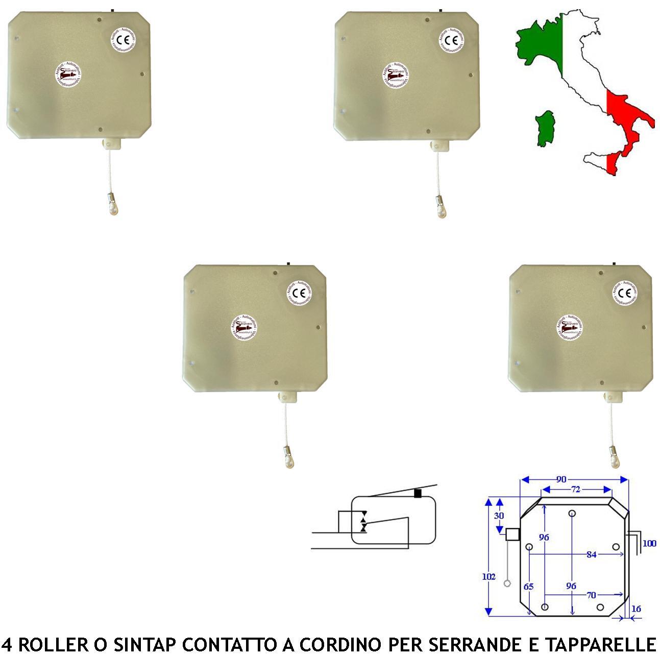 Sensori Antifurto Tapparella 4 PZ SINTAP Brevettato - Sicurezza Casa