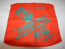 Dolfan Denny Orange Whip Handkerchief "Dolphin Roll" 14" X 14.5'' Vintage Rare