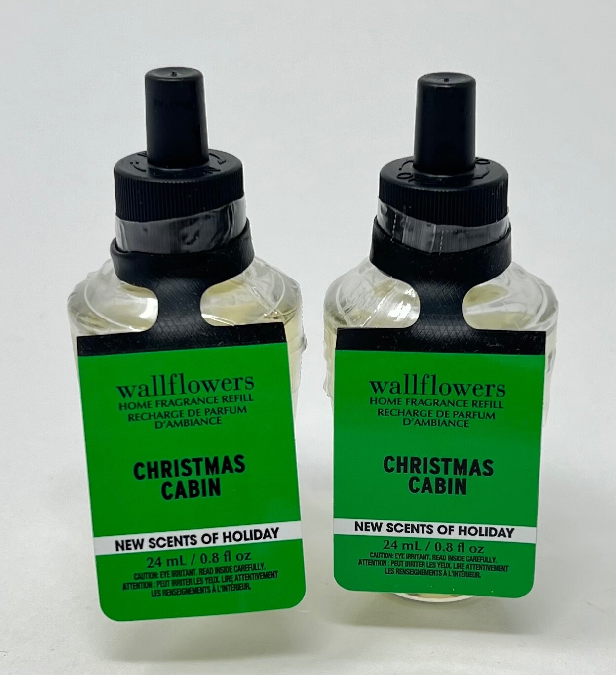 2 BATH BODY WORKS CHRISTMAS CABIN WALLFLOWER FRAGRANCE REFILL BULB PLUG IN SCENT-image