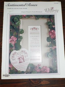 THE-VICTORIA-SAMPLER-Cross-Stitch-Leaflet-SENTIMENTAL-ROSES-SAMPLER-Pattern