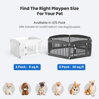 24" Exercise 4/6-Panel Plastic Pet Playpen with Door Dog Playpen Puppy Playpen 12