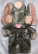 Vintage 1985 Dakin Hand Puppet Gray ELEPHANT Pink Ears 13   Very Good Condition