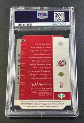 Eminence Hakeem Olajuwon Auto 直筆サイン HAKEEM OLAJUWON AUTO 2022 23 Panini Revolution Basketball