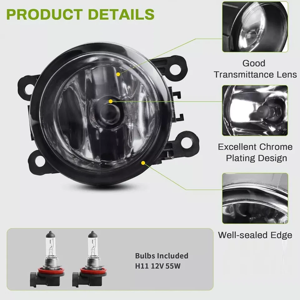 Luces antiniebla transparentes para Ford Focus 2012-2014 con bombillas + cubiertas cromadas izquierda derecha Foto 2 de 4