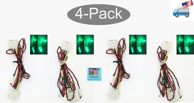 NEW Qty of 4: 34'' Bright 2-LED Green Light Computer Desktop PC Case Mod. Kit