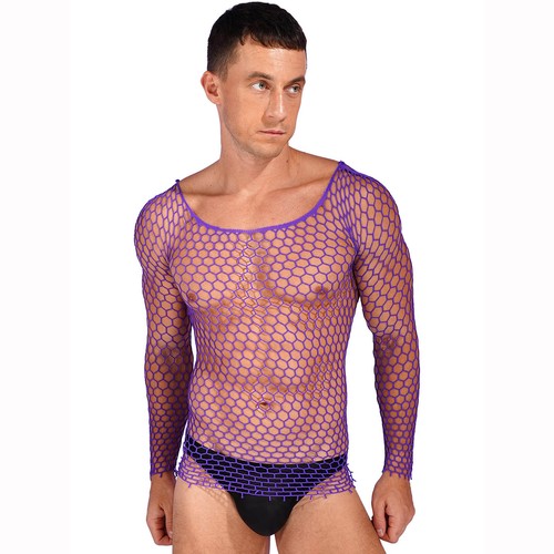 Herren durchsichtig Netz Netz Muskel Tank Top T-Shirt Unterhemd Clubwear Shirts - Bild 136 von 153