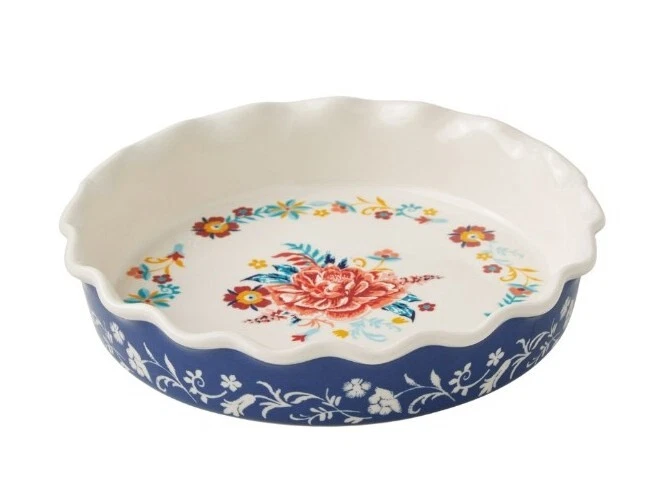 Pioneer Woman ~ KEEPSAKE FLORAL ~ 8" Stoneware ~ Pie Plate ~ Ruffled Edge
Opens in a new window or t