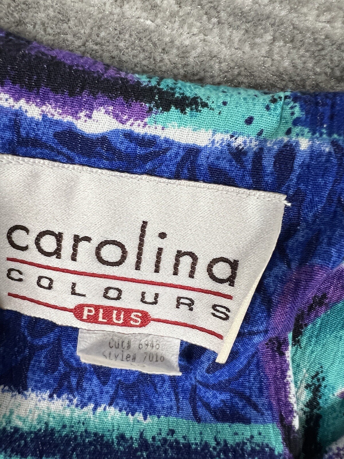 Carolina Colours Dress Womens 16 Blue Button Up MAXI Made in USA