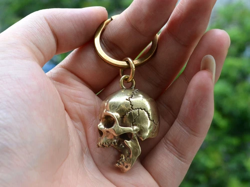COOL Brass Casting Skull Pendant,DIY Pendant Gothic Skull Men's Pendant gift