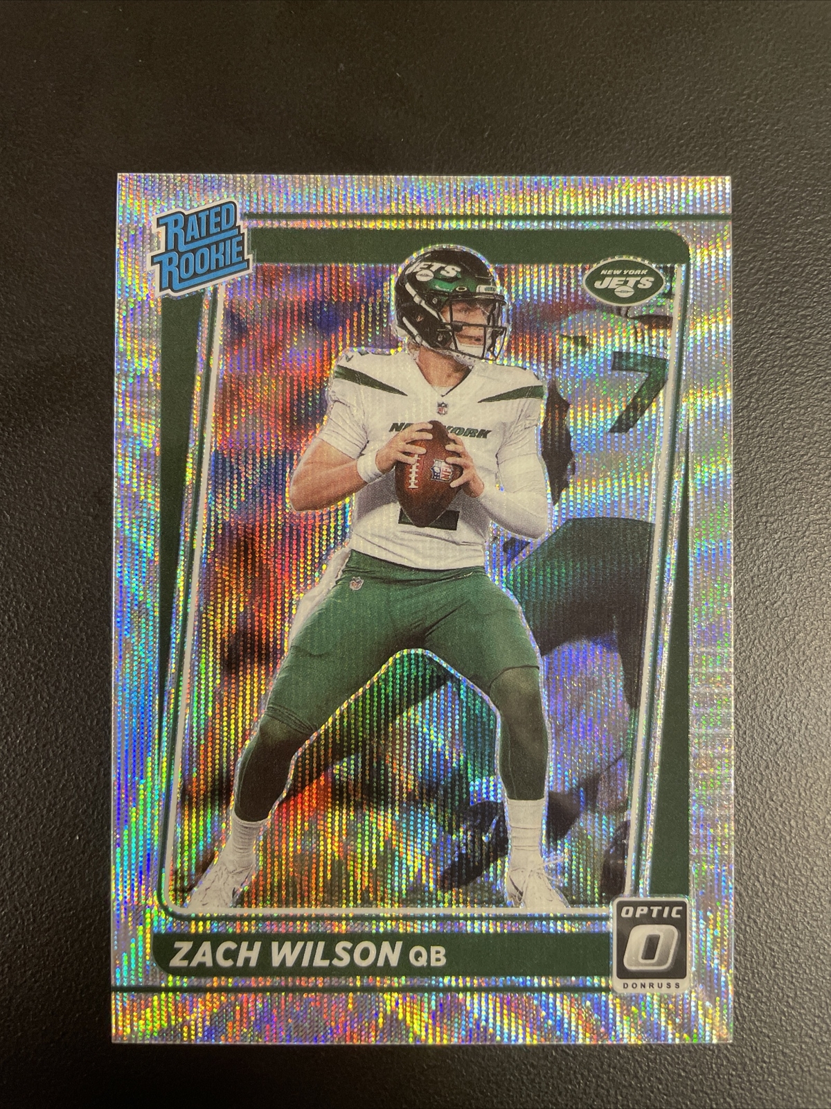 2021 OPTIC PREMIUM BOX SET WAVE PRIZM #202 ZACH WILSON RC 263/299 JETS