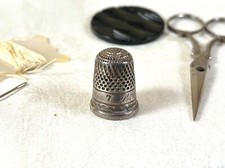 Antique Victorian Thimble in Sterling; Untested; Size 7; Marked PFT on band ;