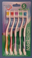 2 sets 5 PC Health Smart Multicolor Medium Bristle toothbrushes. 10 pieces