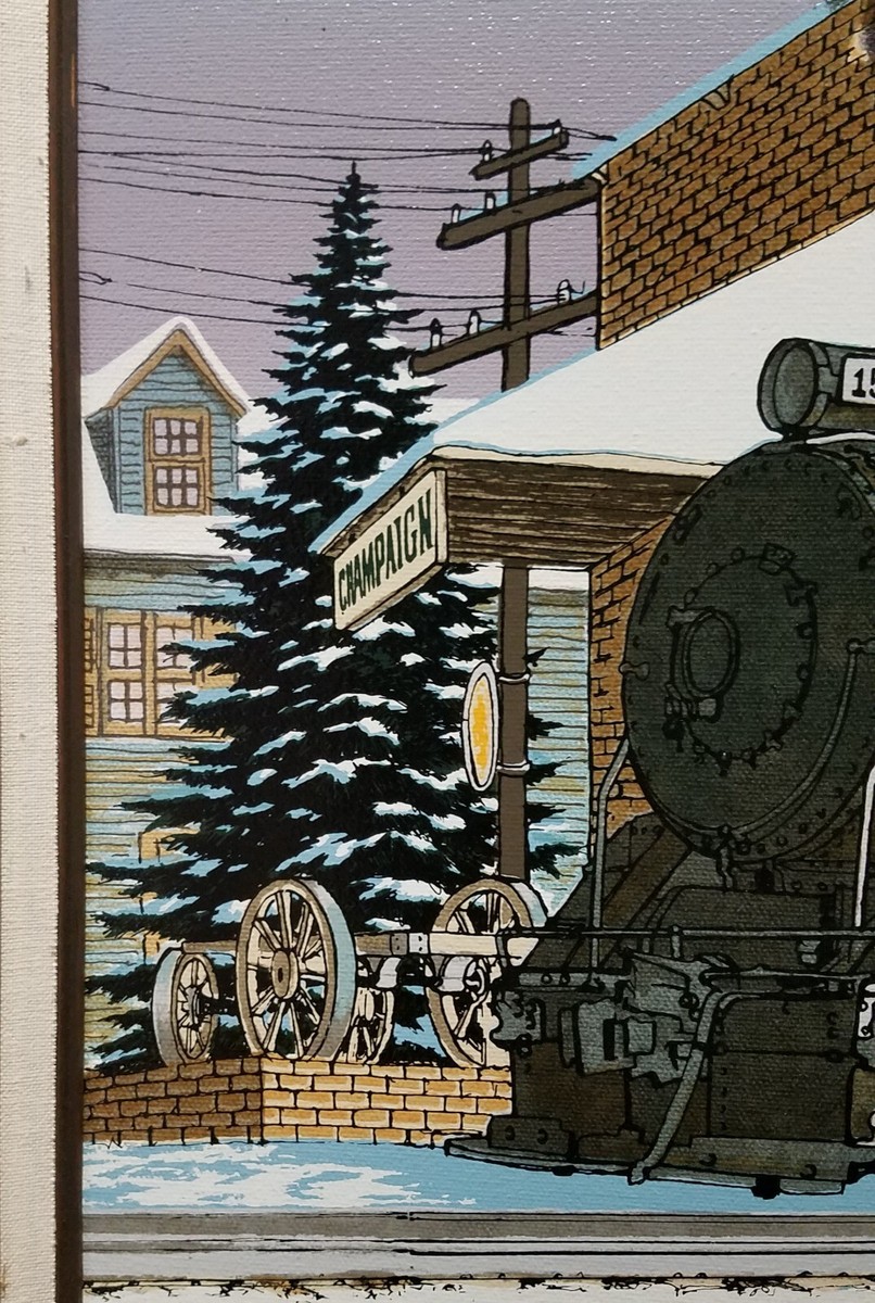 アメリカンヴィンテージ絵画　H.HARGROVE キャンパス地　セリグラフ アメリカンヴィンテージ絵画 H.HARGROVE キャンパス地
