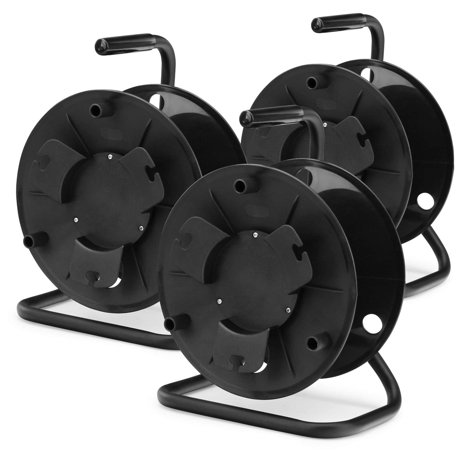 BOMBINA PER CAVO TAMBURO PER CAVI PROFESSIONALE VUOTO SET DJ PA 3 PEZZI NERO
