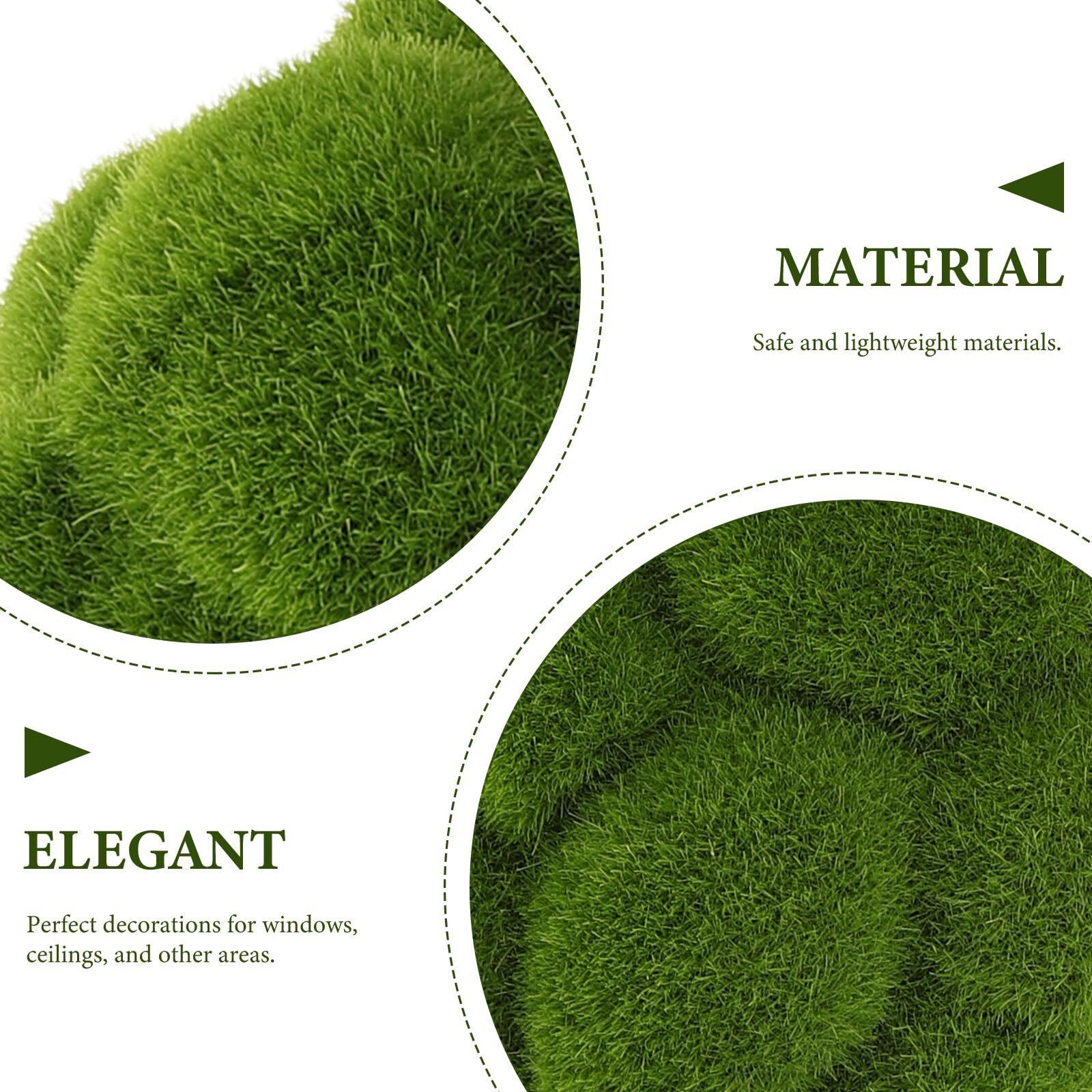 Artificial Balls 2pcs Faux Green Moss Globes 10cm+12cm Plant Topiary Ornament
