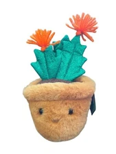 FAO Schwarz Christmas Cactus Plant with Orange Flowers 7” Plush - NEW