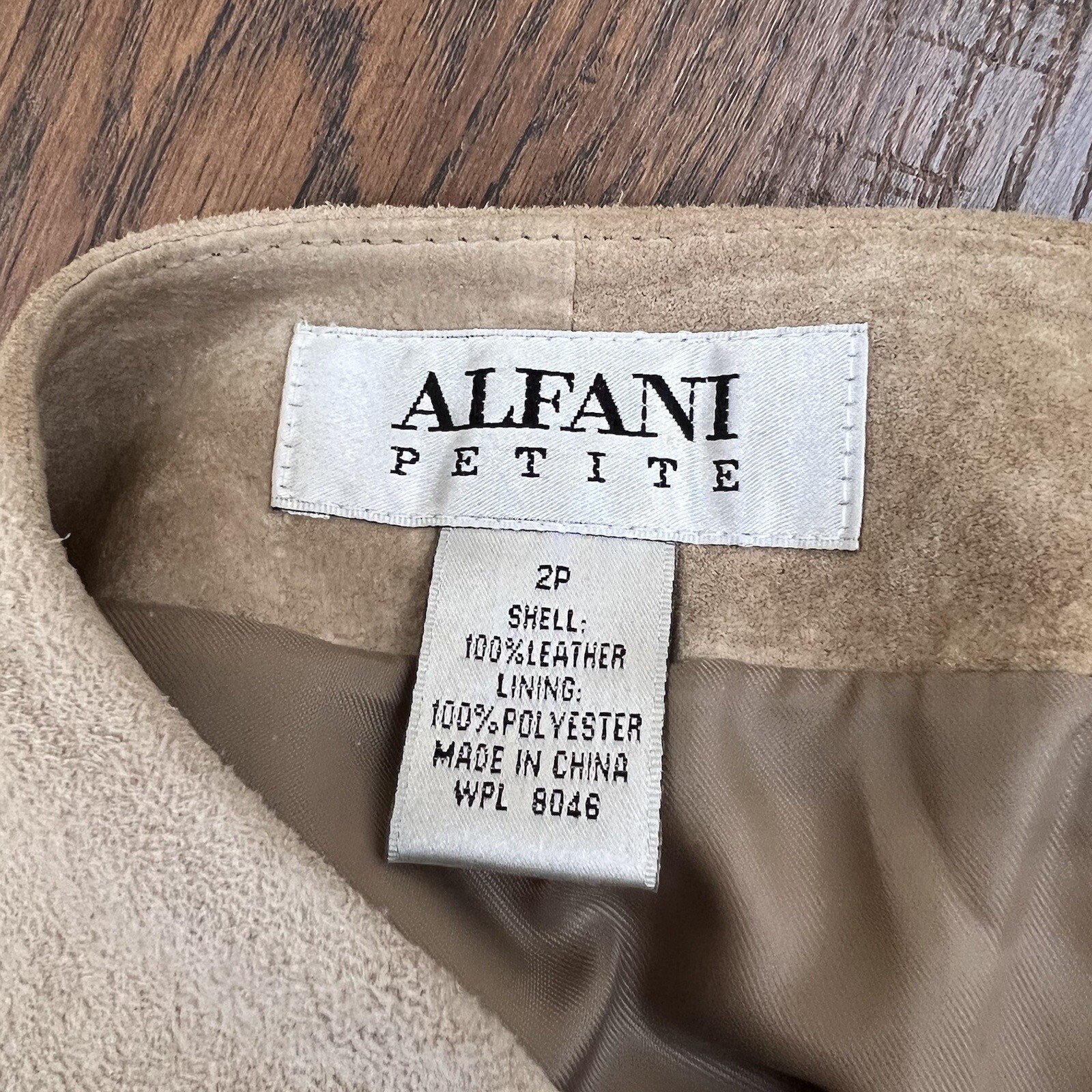 Vintage Alfani Petite Patchwork Leather Brown/Neu… - image 7