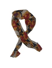 BEAUTIFUL Multicolored Baroque Silk Scarf 55"/ 8.5  EC