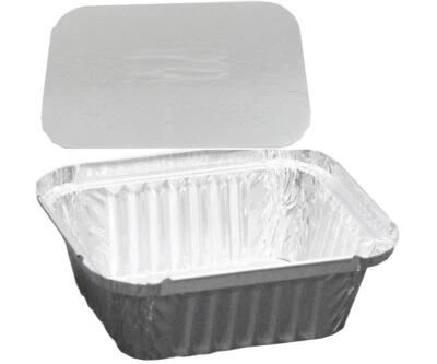 TRENDSKY 2in1) 500 Aluschale 450ml R28L Alu Schalen Nudelschale Verpackungsschale+ Deckel