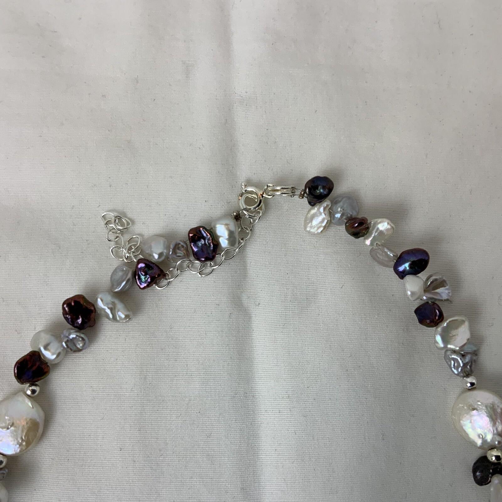 Sterling Silver Multi Pearl Shell Single Strand N… - image 5