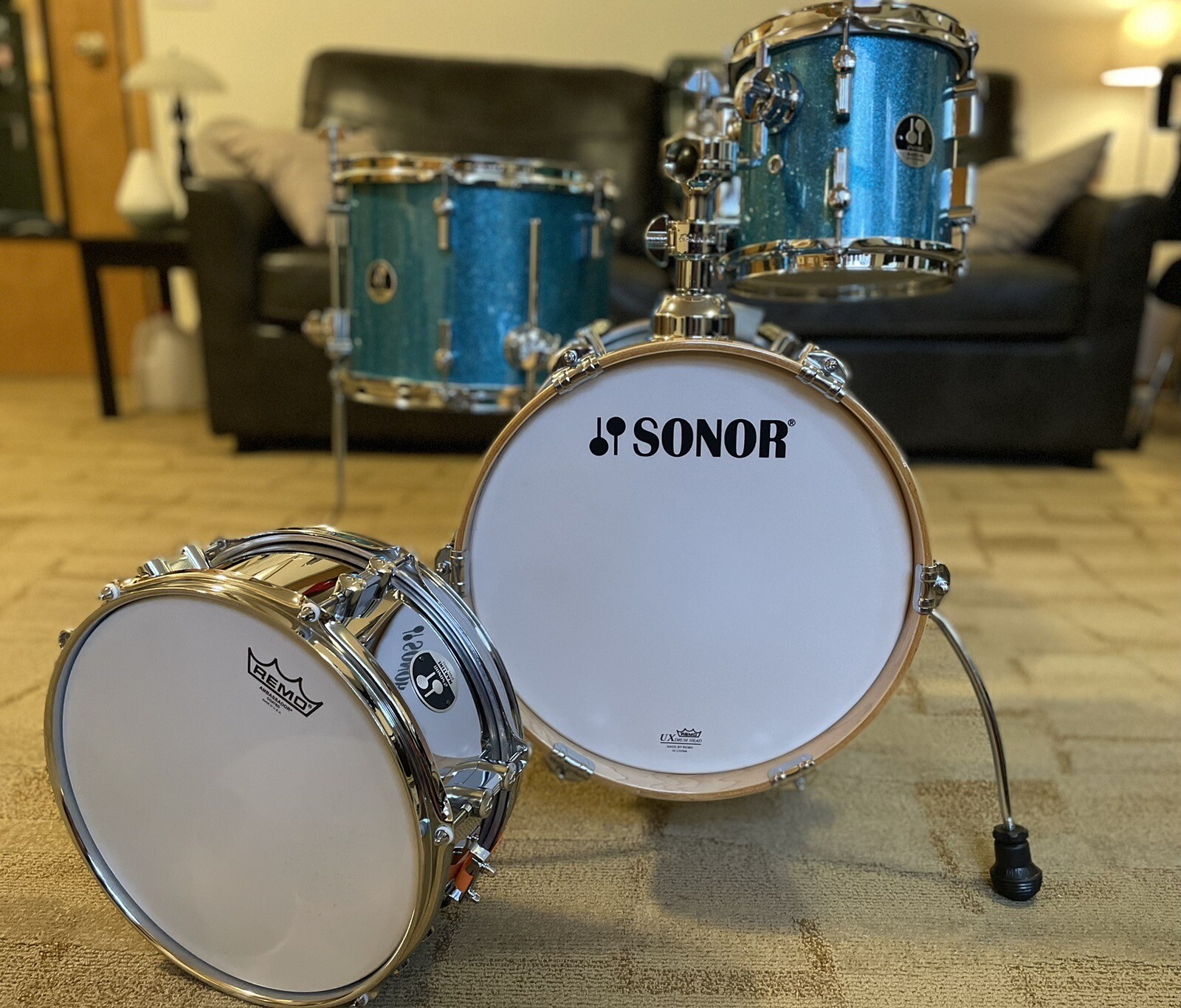 Upgraded Original Sonor Martini Turquoise Sparkle eBay