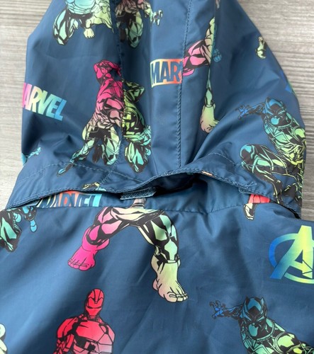 H&M Marvel Windbreaker Jacket Size 6/7 Hooded Full Zip Pockets - Picture 5 of 7