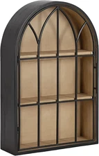 Megara Decorative Wooden Hanging Arched Wall Cabinet with Door for Open Storage;