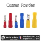 Round electric crimp lug, male / female, cable from 0.5 to 6 mm²