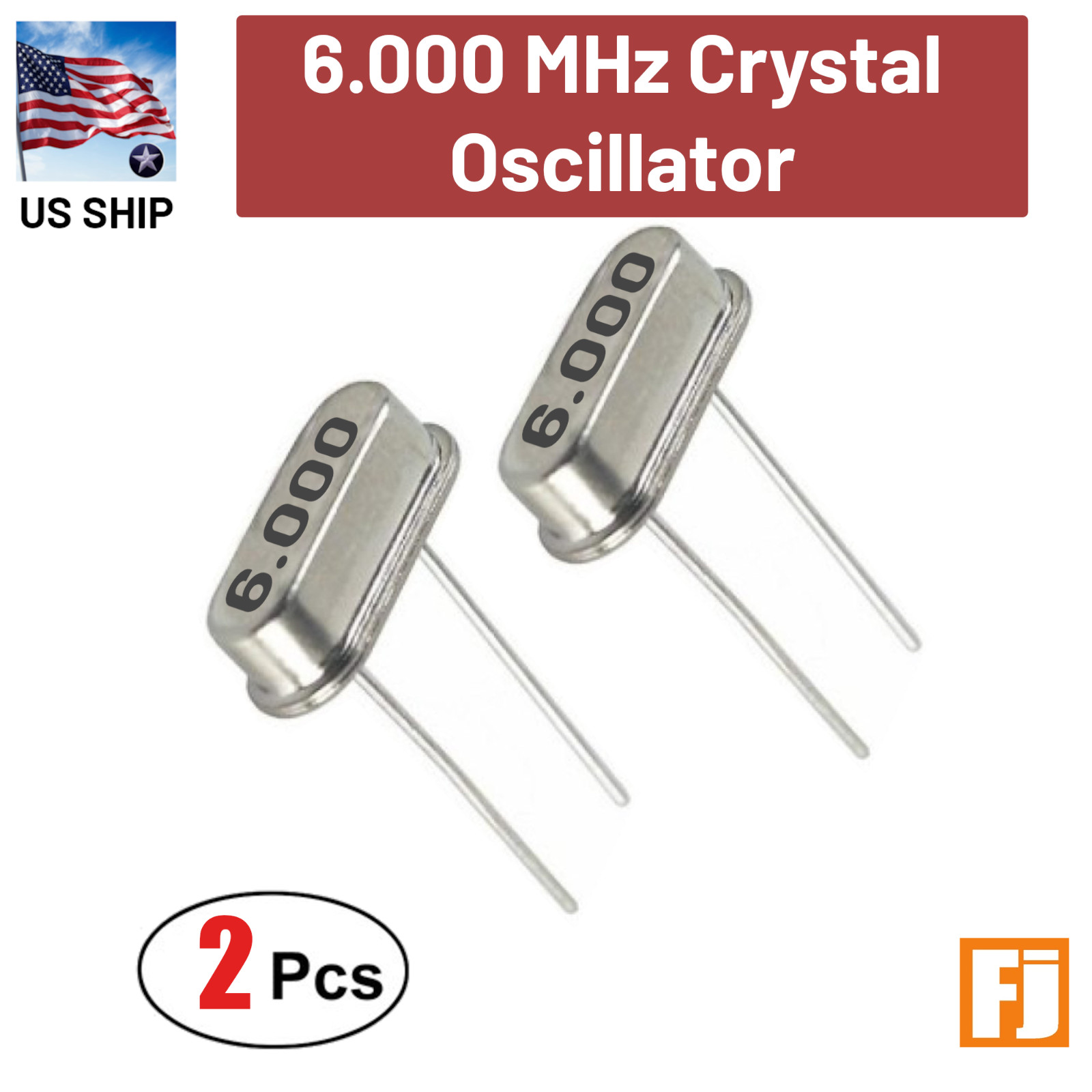 2 Pieces | 6.000 MHz | HC-49S | Crystal Oscillator Arduino Raspberry | US SHIP