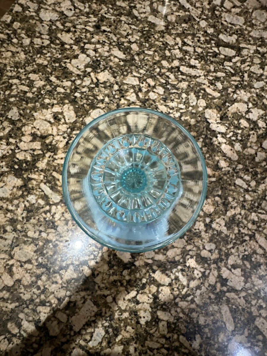 Vintage Blue Fenton Opalescent Glass Pedestal Candy Dish | eBay
