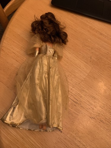 Late 90s Early 2000’s Brunette Matel Disney Princess Gold Dress - Picture 5 of 12