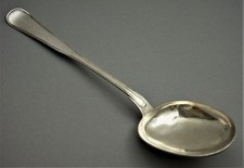 Antiker Vorlege L&ouml;ffel Silber 36cm Simon Groth Denmark 1871 Kreiberg  (P48)