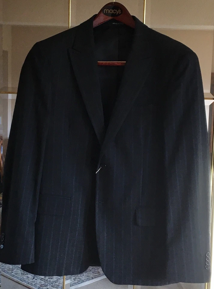 Blazer a Rayas Para Hombres Nuevo con Etiquetas Daniele Alessandrini Italia Carbón, 40R (50EU) Italia Foto 2 de 4