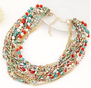 Fashion-Vintage-Boho-Chain-Statement-Choker-Women-Charm-Necklace-Bead-Bib-Collar