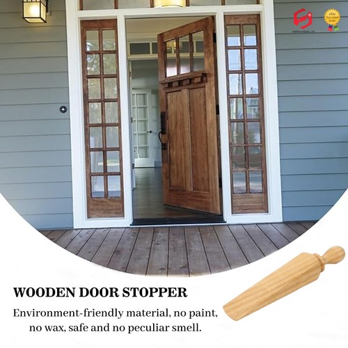 Wooden Traditional Beech Wood Door Stop Wedge Door Stopper Stop jam 3pk - Picture 7 of 8
