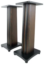 (2) Rockville Dark Wood Grain 28" Speaker Stands Fits Bowers & Wilkins 707 S2