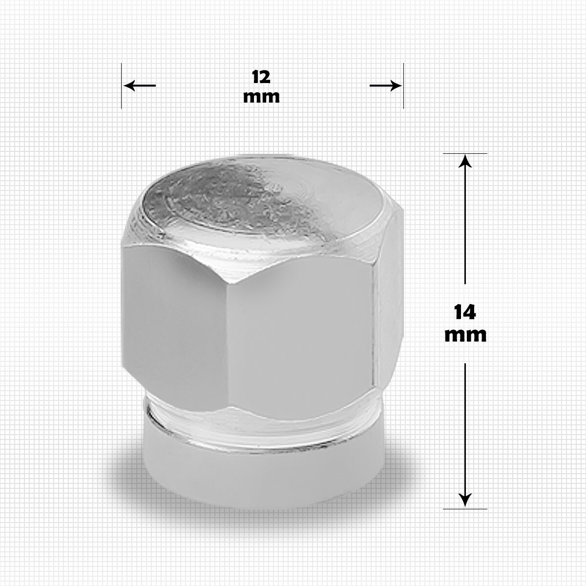 4 X Silver Aluminum Tires Stem Caps Hex Shaved Edges Wheel Air Valve