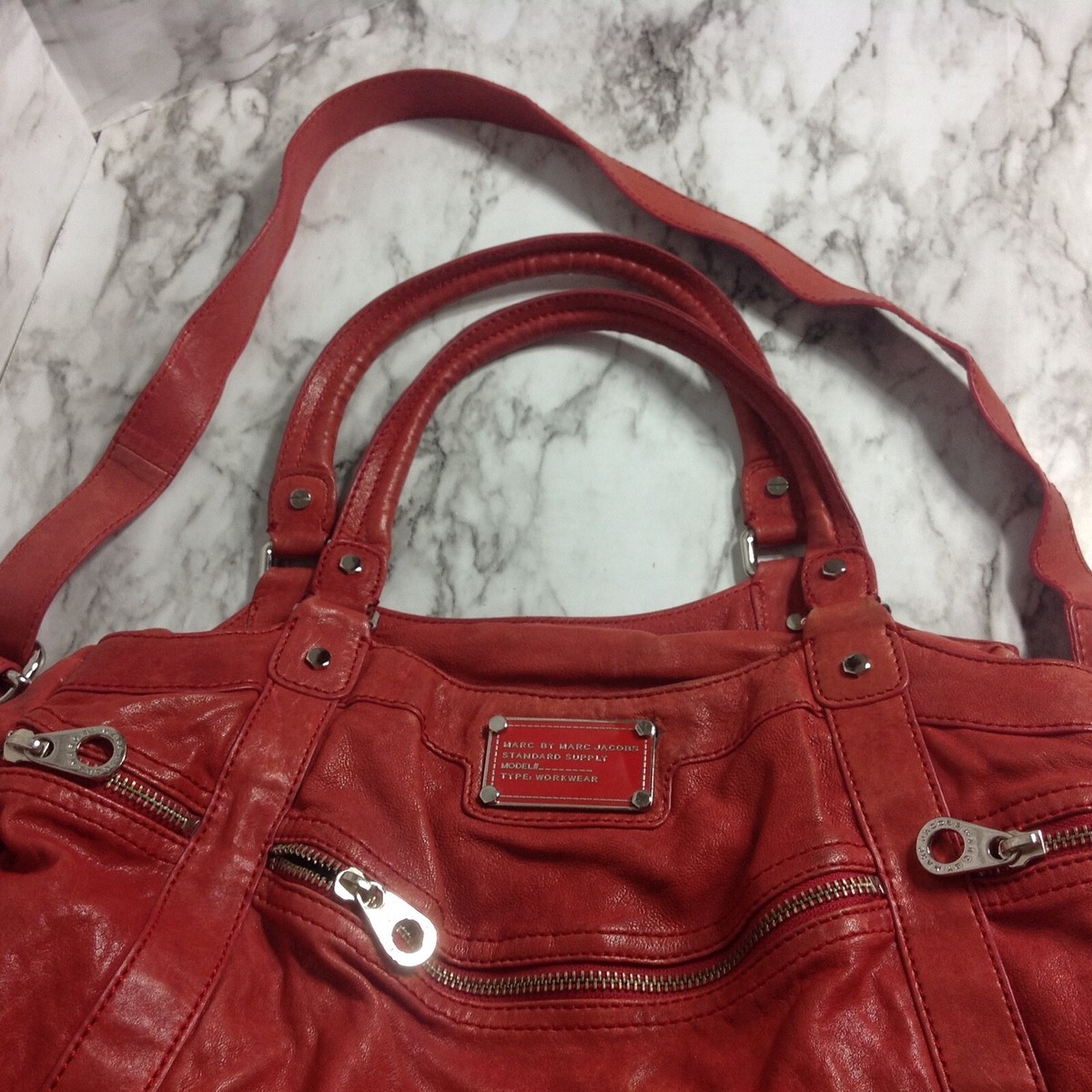 Marc Jacobs Strippy Zippy Groovee Satchel Bag | eBay