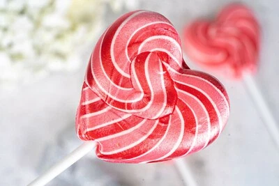 Red & Pink Love Heart Lollipop Valentine's Day Gift For Her Cake Topper Lollies