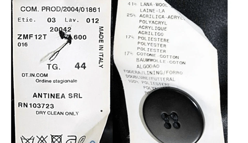 Blazer Armani Collezioni Negro/Blanco Tweed Lana Mezcla Lentejuelas Talla 8 con Certificado de Autenticidad Foto 4 de 4