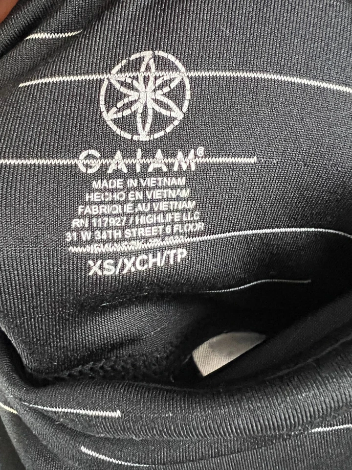 Gaiam Black|White Striped Long Leggings Athletic Wear Activewear Women's Size XS - Image 2 of 4